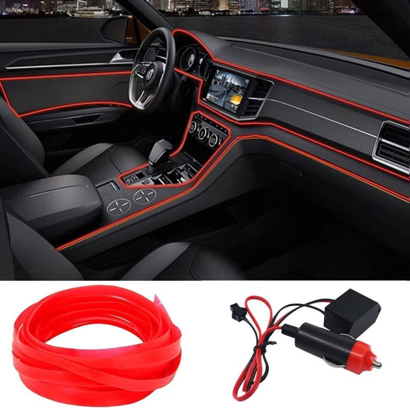 Auto Led Innenbeleuchtung,5m Auto Innenraumbeleuchtung,Led Atmosphäre Licht Auto,Auto LED Streifen,Led Tape Auto,Wasserdicht Ambientebeleuchtung,Led Lampen fürs Auto ﻿ von ZeiLaBang Kakadi