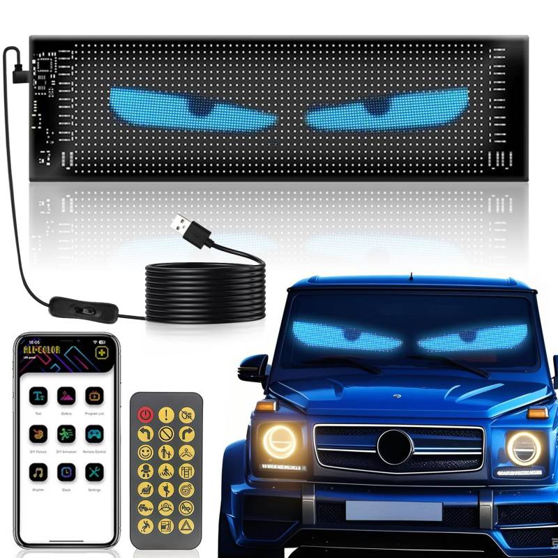 Devil Eyes Light For Cars Led Augen für Lkw,Teufelsaugen Lichter für Autos,Programmierbares Flex-Auto-LED-Display für Auto, LKW, Geschäft, DIY Dynamische LED Werbung von ZeiLaBang Kakadi
