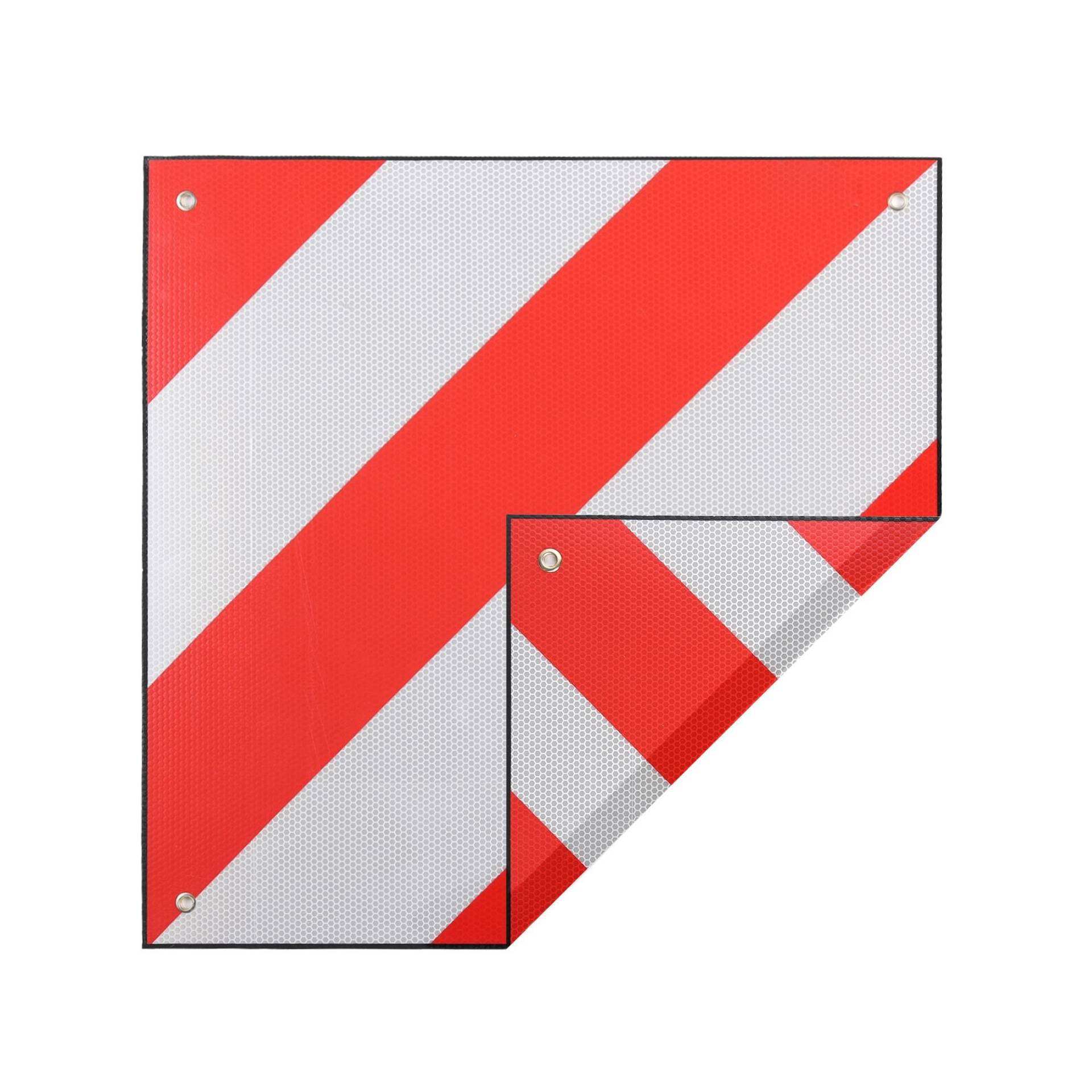 Zelsius 2in1 Aluminium Warntafel für Italien und Spanien | rot-weiß | 50 x 50 cm | Warnschild reflektierend für Fahrradträger, Motorradträger, Heckanhänger, Wohnwagen, Wohnmobil, Anhänger von Zelsius