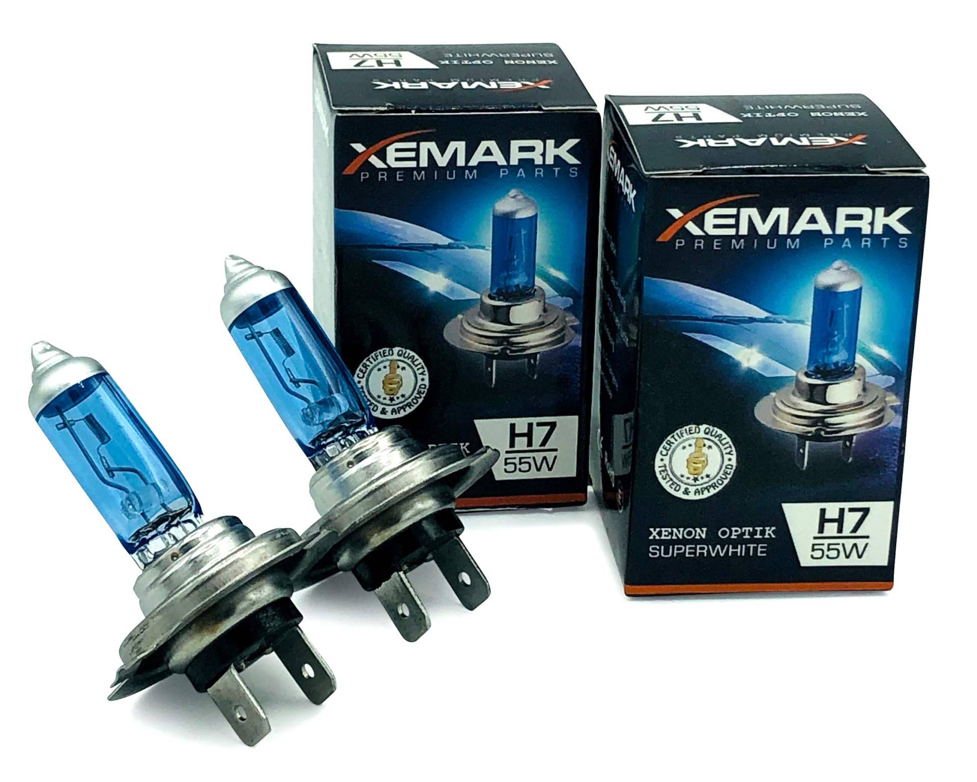 H7 Xenon Optik Lampe - 55W 12V Super Blue Halogen Birne - Passend für diverse Fahrzeuge - Auto Abblendlicht Lampenset - 2 Stück von ZENXEAY