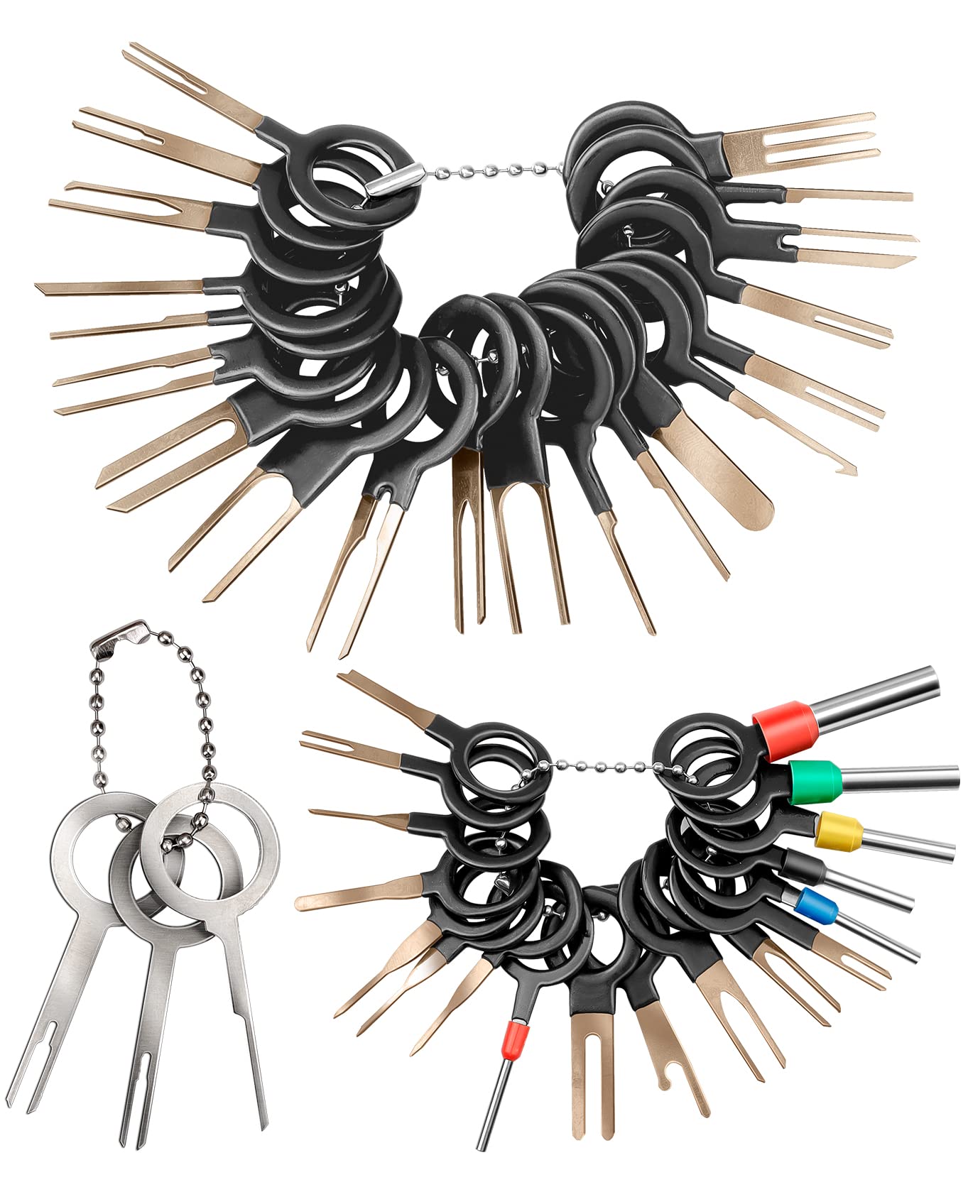 Zendstanding Auto Entriegelungswerkzeug Auspinwerkzeug, Werkzeug zum Entfernen von Kabelsteckern, Demontagestift für Flache runde Steckerkontakte (41 PCS, Black) von Zendstanding