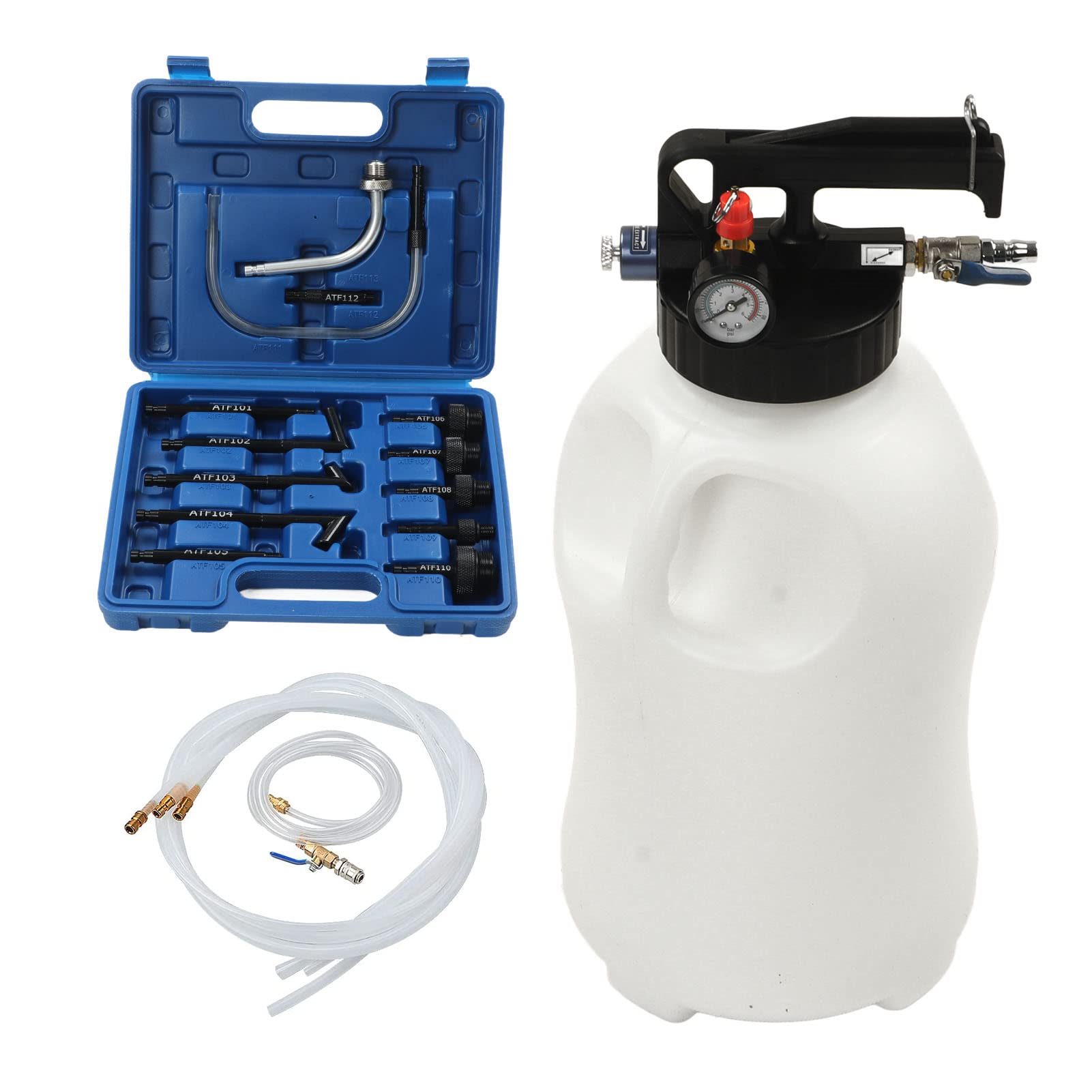 ZenithAur 10L Pneumatische Getriebeölpumpe, pneumatisches Ölfüllwerkzeug mit 13 pcs ATF -Adaptern für die einfache Flüssigkeitsextraktion ZenithAur 10L Pneumatische Getriebeölpumpe, pneumatisches Ölfüllwerkzeug mit 13 pcs ATF -Adaptern für die einfache Flüssigkeitsextraktion von ZenithAur