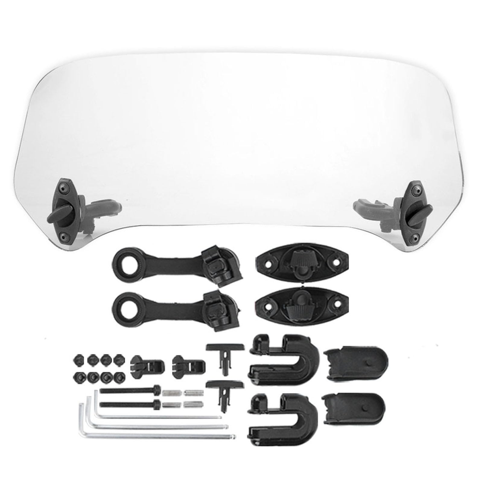 Zenithaur Universal Motorrad Windschutzscheibe Spoiler Luftabschneider Einstellbarer Windschutzscheibe Kit (Transparentes kleines Modell) von ZenithAur