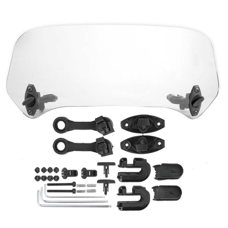 Zenithaur Universal Motorrad Windschutzscheibe Spoiler Luftabschneider Einstellbarer Windschutzscheibe Kit (Transparentes kleines Modell) von ZenithAur