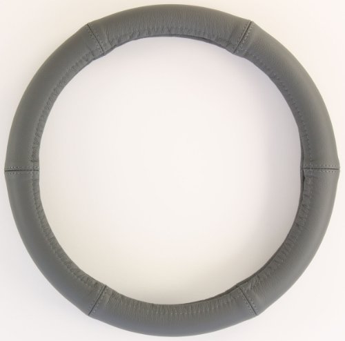 ZentimeX Lenkradbezug Lenkradhülle Lenkradschutz 37-39cm Leder grau von ZentimeX
