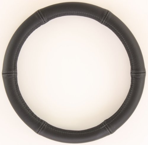 ZentimeX Lenkradbezug Lenkradhülle Lenkradschutz 37-39cm Leder schwarz Nahtfarbe grau von ZentimeX