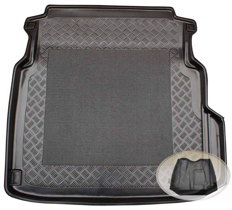 ZentimeX Z3048498 Antirutsch Kofferraumwanne fahrzeugspezifisch + Klett-Organizer (Laderaumwanne, Kofferraummatte aus Kunststoff, Schwarz) von ZentimeX