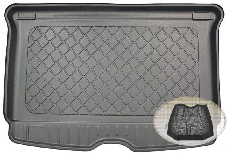 ZentimeX Z3294086 Gummierte Kofferraumwanne fahrzeugspezifisch + Klett-Organizer (Laderaumwanne, Kofferraummatte) von PGONA