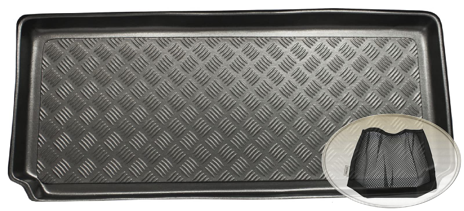 ZentimeX Z3320709 Geriffelte Kofferraumwanne fahrzeugspezifisch + Klett-Organizer (Laderaumwanne, Kofferraummatte) von ZentimeX