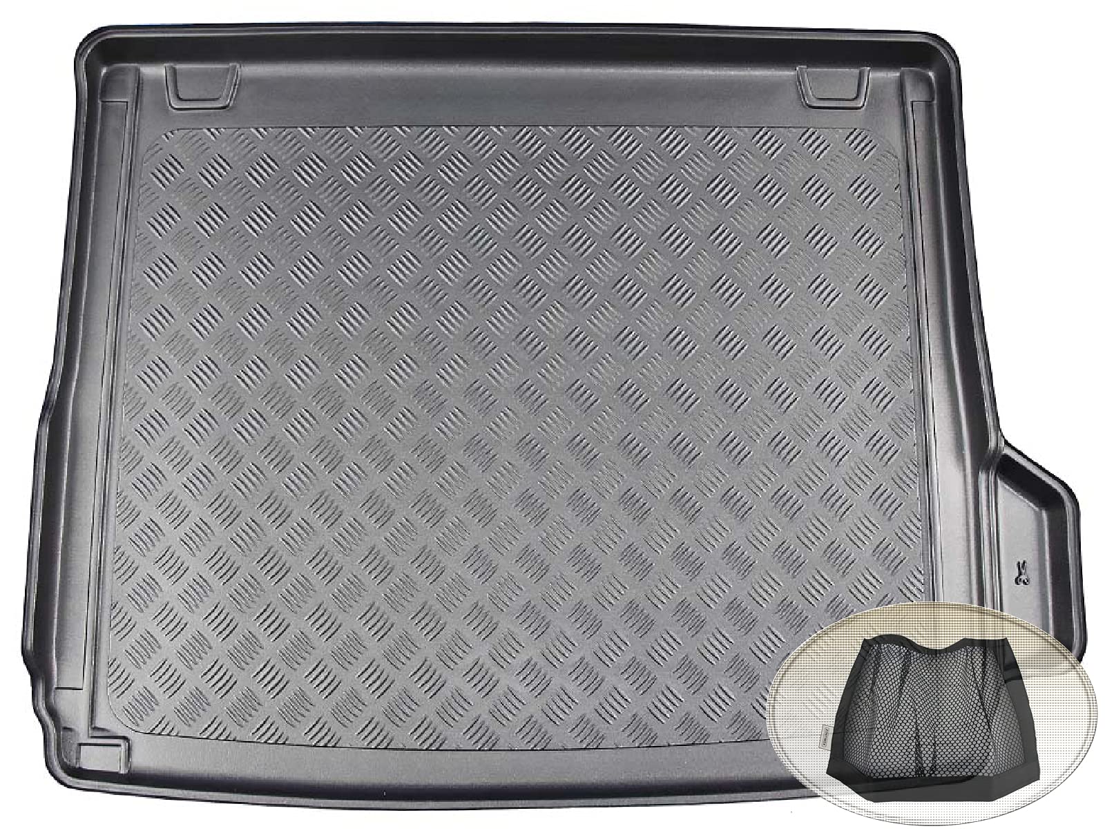 ZentimeX Z3594104 Geriffelte Kofferraumwanne fahrzeugspezifisch + Klett-Organizer (Laderaumwanne, Kofferraummatte) von ZentimeX