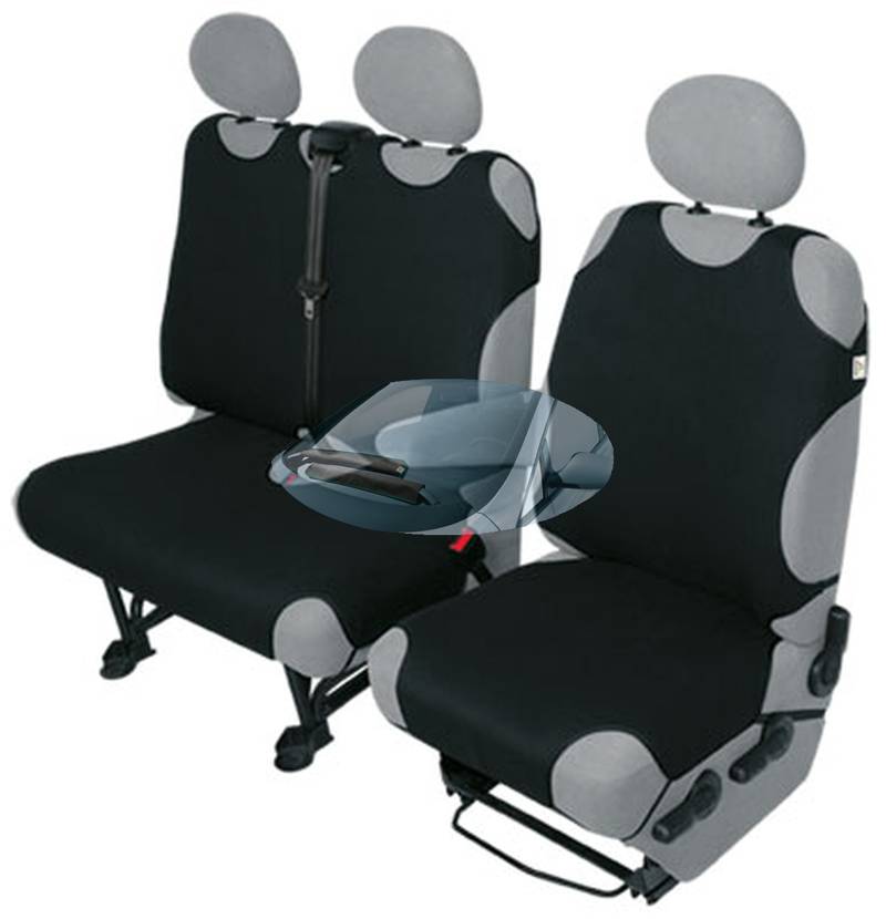 ZentimeX Z752159 Sitzbezüge Set Fahrersitz/Einzelsitz Armlehne rechts + Doppelbank/Zweierbank Stoff schwarz von ZentimeX