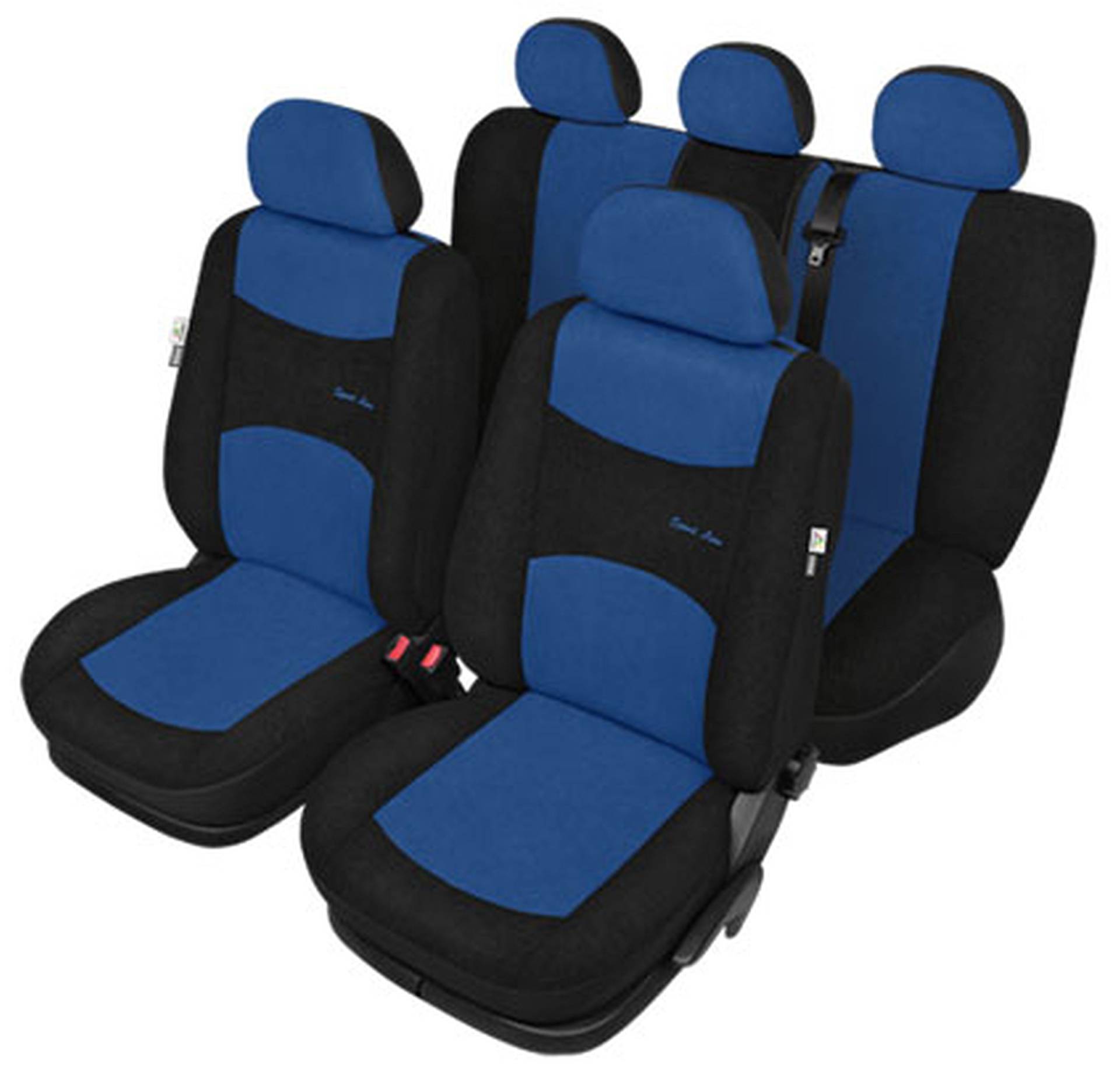 ZentimeX Z925810 Sitzbezüge Vordersitze + Rückbank Stoff blau/schwarz Airbag-Kompatibel von ZentimeX