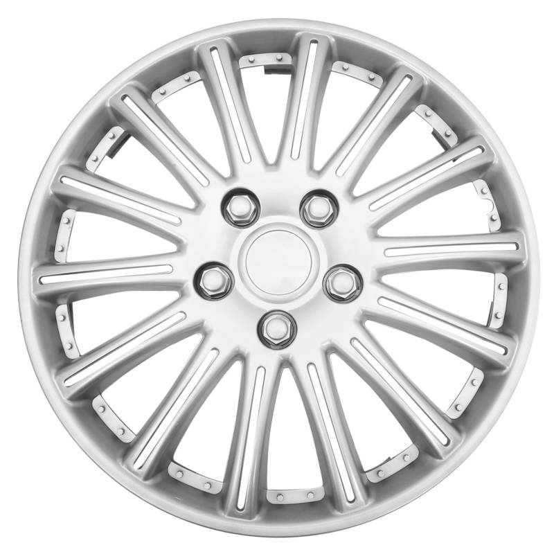 Zerodeko 14 Radkappen Ersatz Weiche Universal Felge LKW Radnabenabdeckung Radkappe Radkappen Abdeckungen Ästhetische Radnabenkappe Stahlkappen Rosa Rad Blau Passform Auto Radkappe Silber von Zerodeko