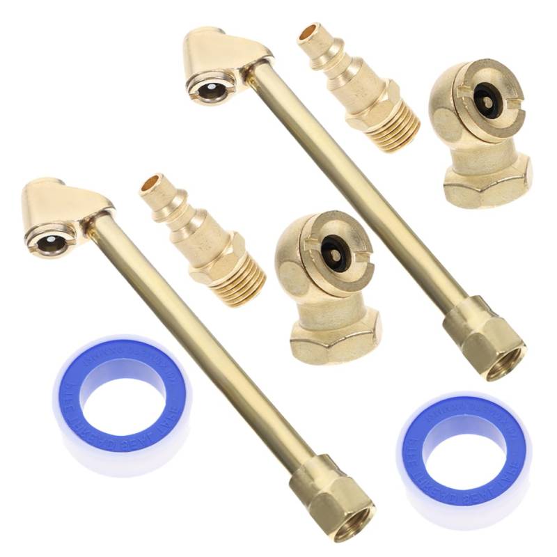 Zerodeko 2Er Set Pumpwerkzeug Detaillierung Luftgebläse Reifenluftventil Luftschlauch Reifenarmaturen Luftpumpe Mit Manometer Luftpumpe Für Schlauchboote LKW Luftpumpenspitze Luftstecker von Zerodeko