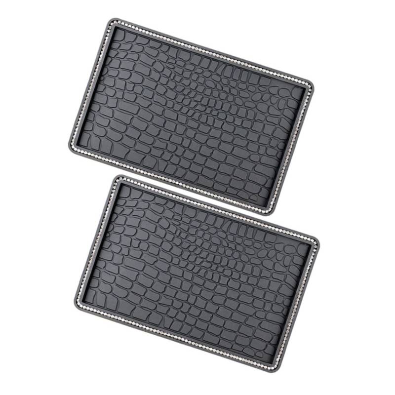 Zerodeko 2Stücke Handymatte Für Auto rutschfeste Armaturenbrettmatte Mit Strasssteinen Multifunktionale Ablage Für Schlüssel Und Snacks Exquisite Handwerkskunst Sonnenschutz von Zerodeko