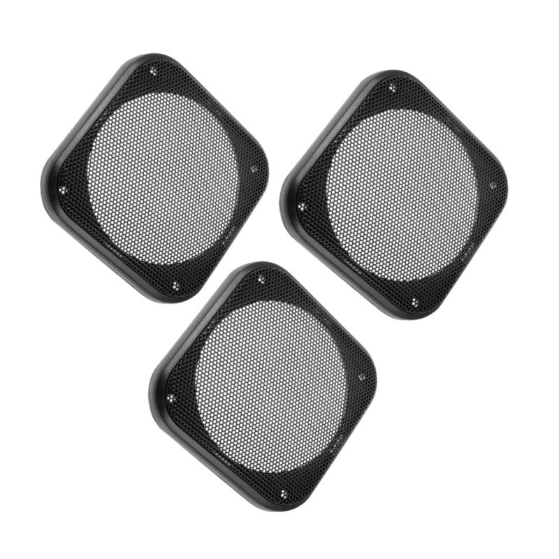 Zerodeko 3 Stück Quadrathornnetzabdeckung Lautsprechergitter Sprecher Grill Mesh Lautsprecherabdeckungen Lautsprecher-netzabdeckung Mesh-lautsprecherabdeckung Eisen Black von Zerodeko