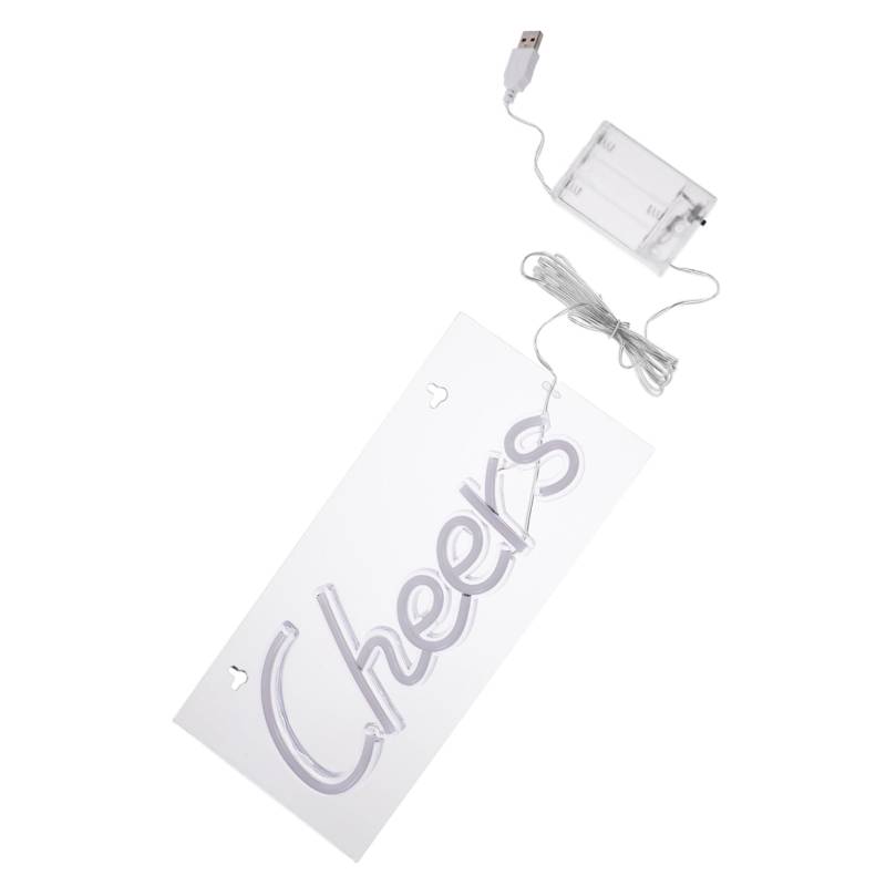 Zerodeko Cheers Neon Licht LED Neon Schild Dekorative Atmosphärenlampe Für Bar Party Und Wanddekoration Langlebig Und Bruchsicher Mit Sicherem Material Für Festliche Anlässe von Zerodeko