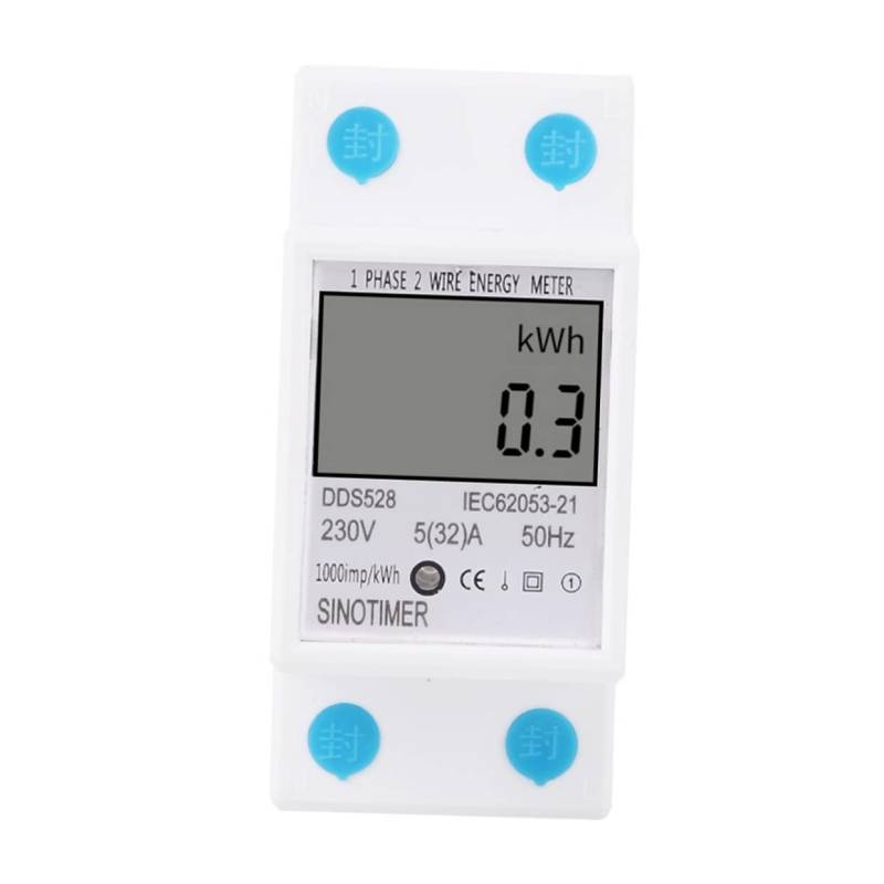 Zerodeko Elektrizitätsmesser Schienen-Wattstundenzähler Energiezähler Spannungsmesser Multifunktion Wattmeter Schaltungsmessgerät Spannungs- und Strommesser von Zerodeko
