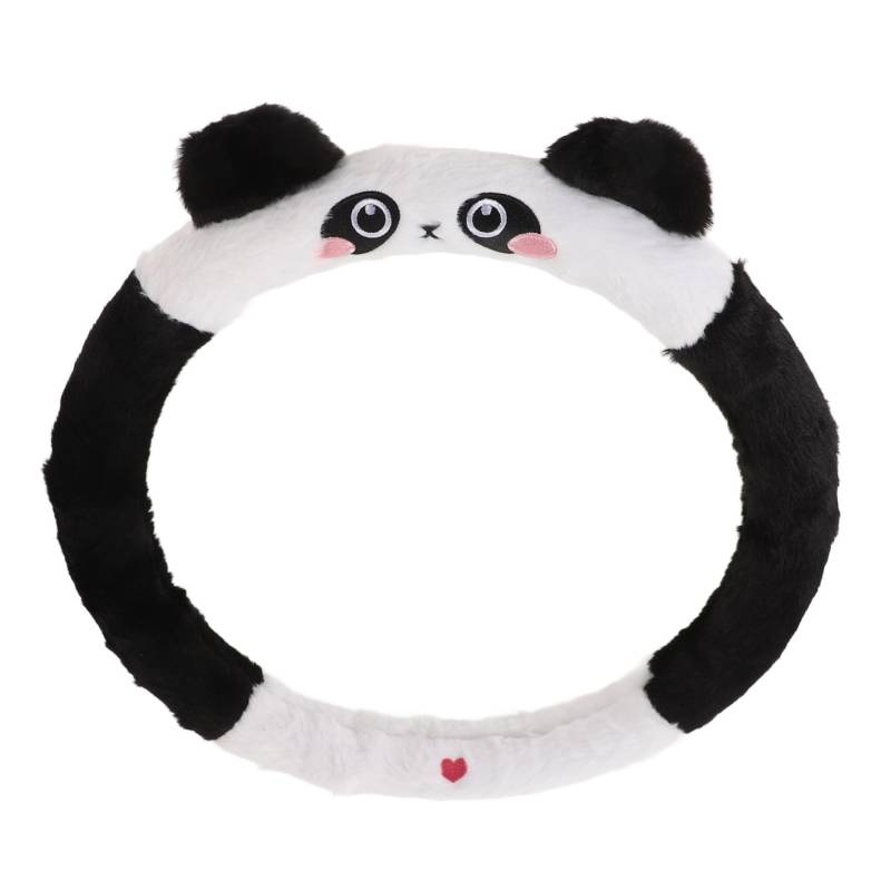 Zerodeko Lenkradabdeckung Lenkradumhüllung Niedlicher Lenkradbezug Für Damen Lenkradbezug Flauschig Unscharfes Lenkrad Panda-autozubehör-interieur Flauschiges Lenkrad Cartoon-lenkrad Plüsch von Zerodeko