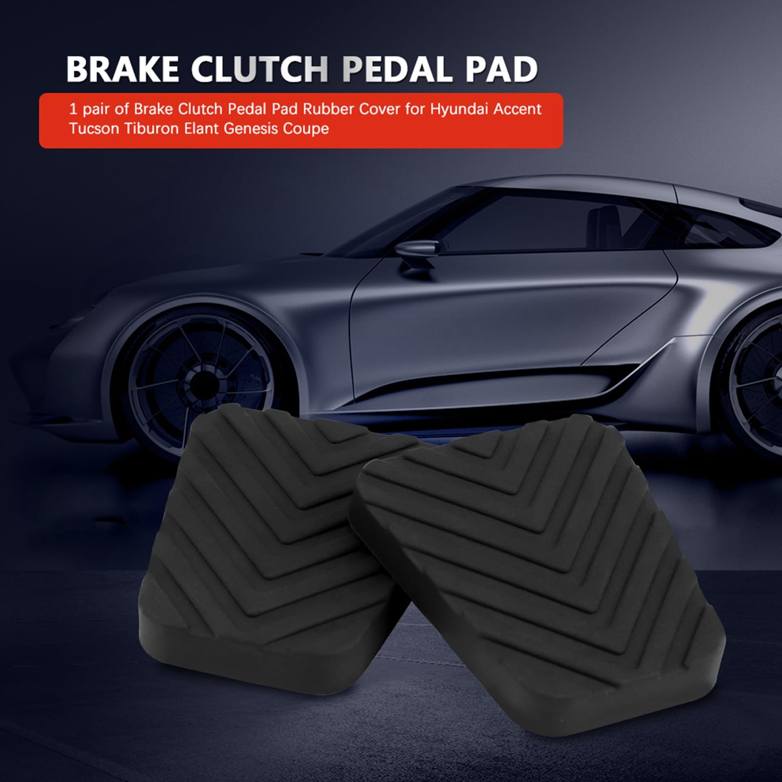Autobremskupplung Pedal Pad Premium -Qualität Gummiabdeckung für Accent Tiburon, Passend für Genesis Coupé Autobremskupplung Pedal Pad Premium -Qualität Gummiabdeckung für Accent Tiburon, Passend für Genesis Coupé von Zerodis
