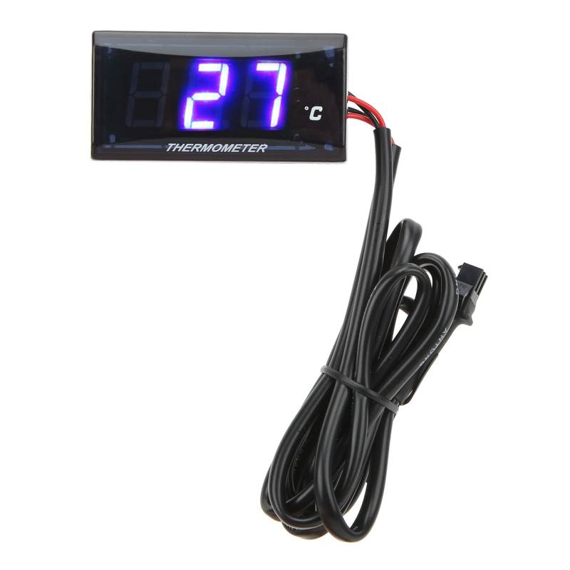 Motorrad-Wasserthermometer, 22-mm-Sensoradapter, Einfach zu Installierende Motorrad-LCD-Wassertemperaturanzeige für Motorräder (Blau) von Zerodis