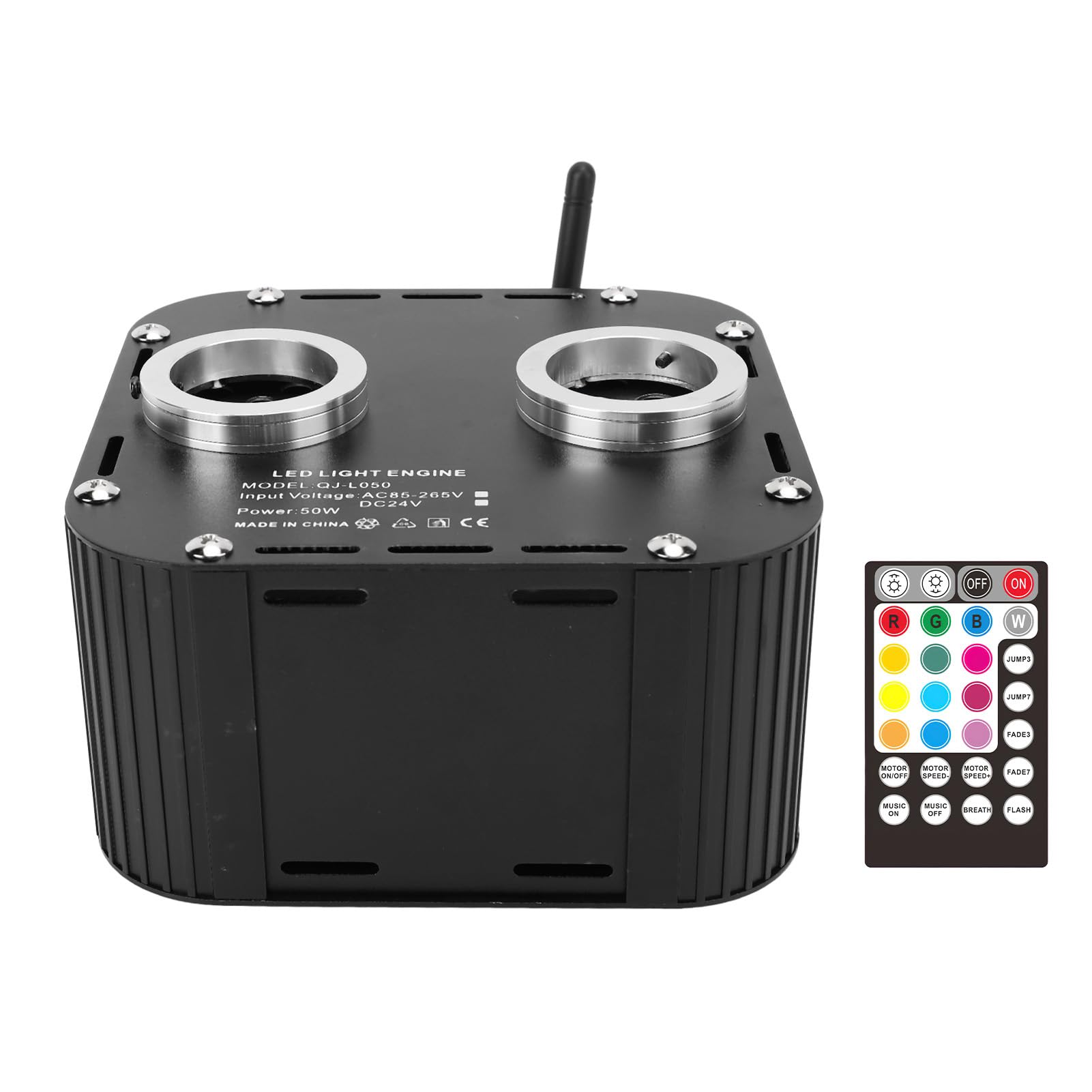 Twinkle Faserleuchte Lebendiger RGB -Sternendeckenleuchte für Auto -Heimkino, 50 W Doppelanschluss mit Fernbedienung (EU-Stecker) von Zerodis