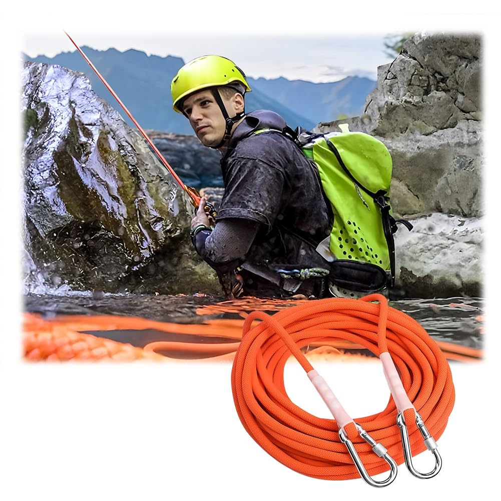 Kletterseil Für Den Außenbereich, Hochleistungs-Polypropylenseil, 10/12 Mm, Mehrzweck-Sicherheitsseil, Für Rettungsseile, Eiskletterausrüstung, Feuerwehr(Orange-10mm Think,40m) von Zfmnoyev