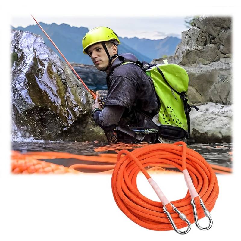 Kletterseil Für Den Außenbereich, Hochleistungs-Polypropylenseil, 10/12 Mm, Mehrzweck-Sicherheitsseil, Für Rettungsseile, Eiskletterausrüstung, Feuerwehr(Orange-10mm Think,40m) von Zfmnoyev
