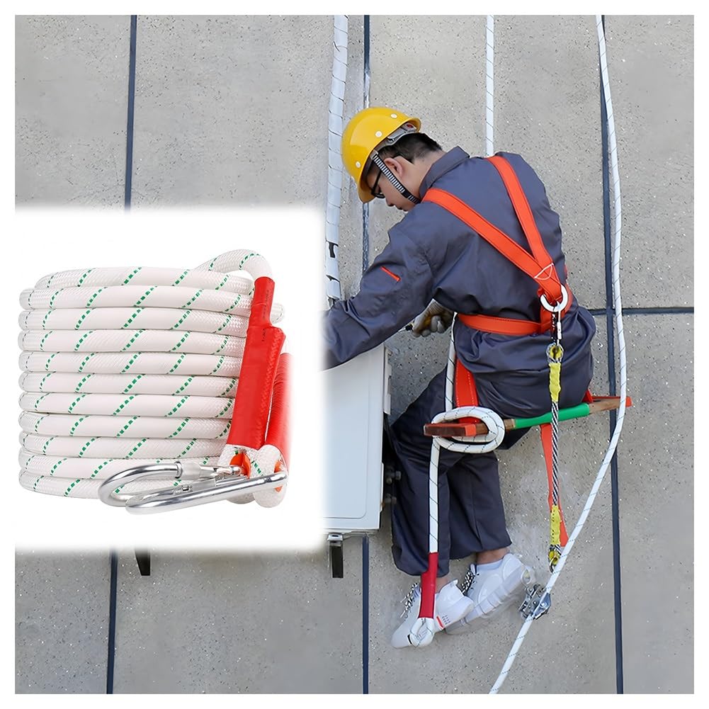 Seil Für Die Höhenarbeit, 20 Mm Robustes, Geflochtenes Polyesterseil, Kraft-Hebeseil Für Den BAU, Outdoor-Kletterseil Mit 26 KN Zugkraft, Zum Anbinden, Schaukeln, Klettern(Length-20m) von Zfmnoyev