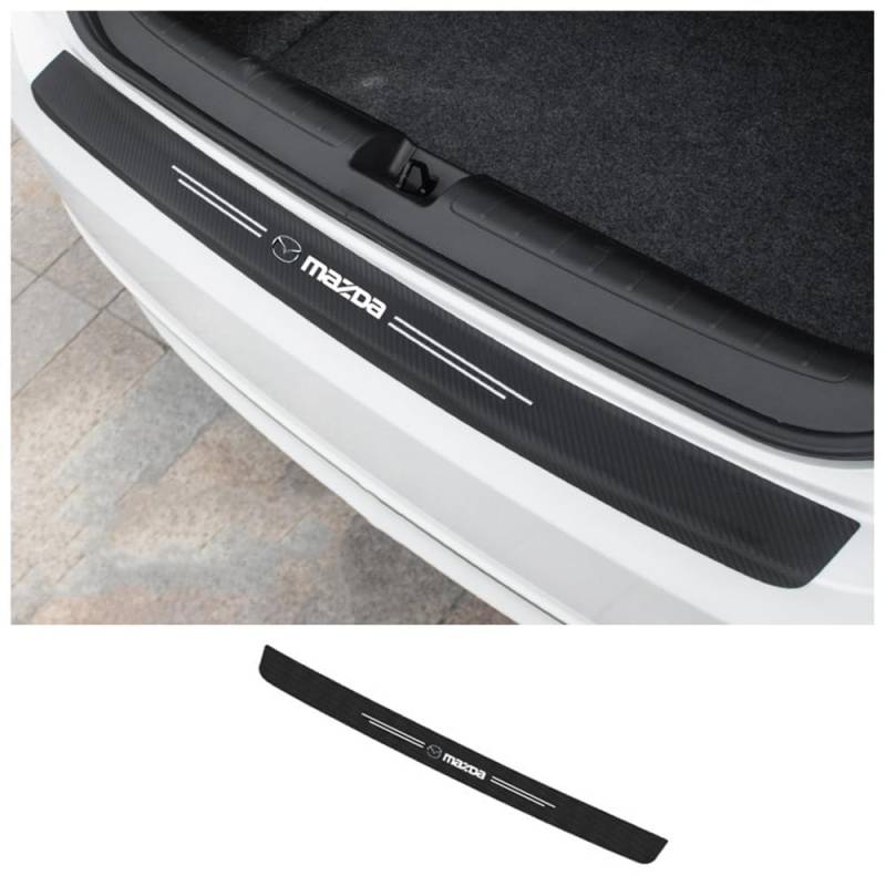 Carbon Fiber Auto Stamm Hinten Stoßstange Aufkleber Schutz Platte Schutz Für Mazda 2 2021 2022 2023 2024 von ZhMG63