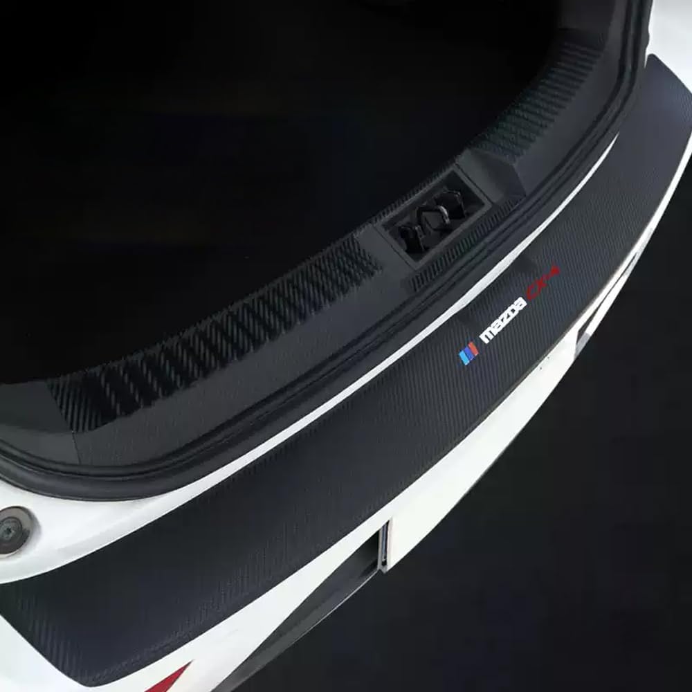 Carbon Fiber Auto Stamm Hinten Stoßstange Aufkleber Schutz Platte Schutz Für Mazda 6 II Hatchback (GH) 2010-2012 von ZhMG63