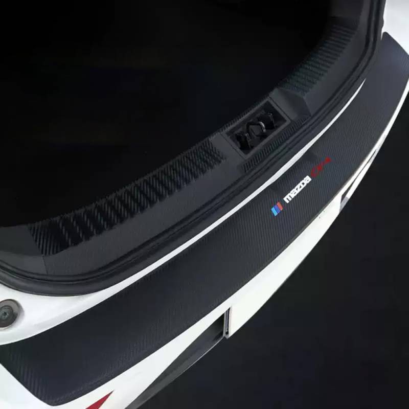 Carbon Fiber Auto Stamm Hinten Stoßstange Aufkleber Schutz Platte Schutz Für Mazda 6 II Hatchback (GH) 2010-2012 von ZhMG63