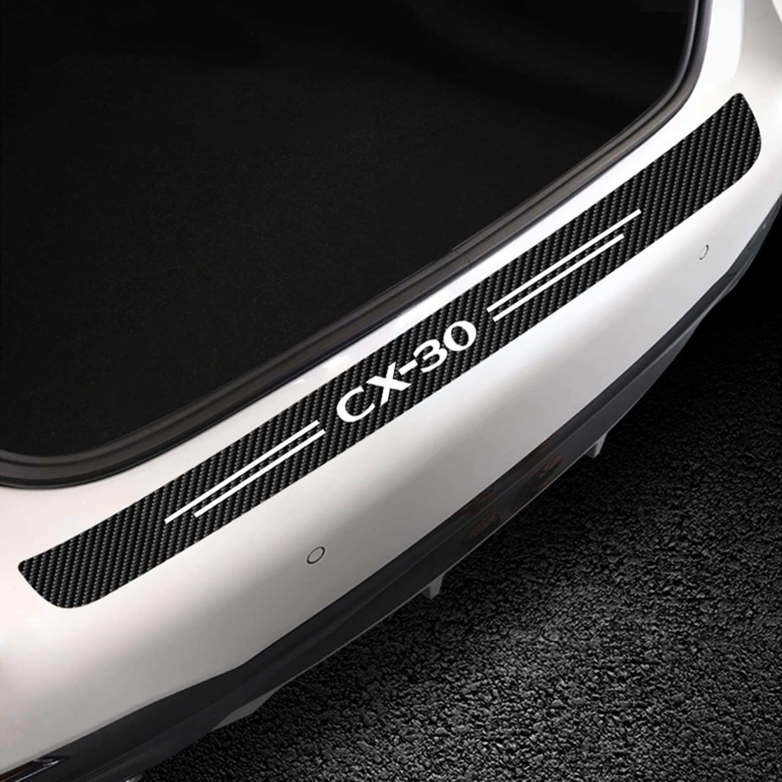Carbon Fiber Auto Stamm Hinten Stoßstange Aufkleber Schutz Platte Schutz Für Mazda CX30 CX-30 2022 2021 2020 Carbon Fiber Auto Stamm Hinten Stoßstange Aufkleber Schutz Platte Schutz Für Mazda CX30 CX-30 2022 2021 2020 von ZhMG63