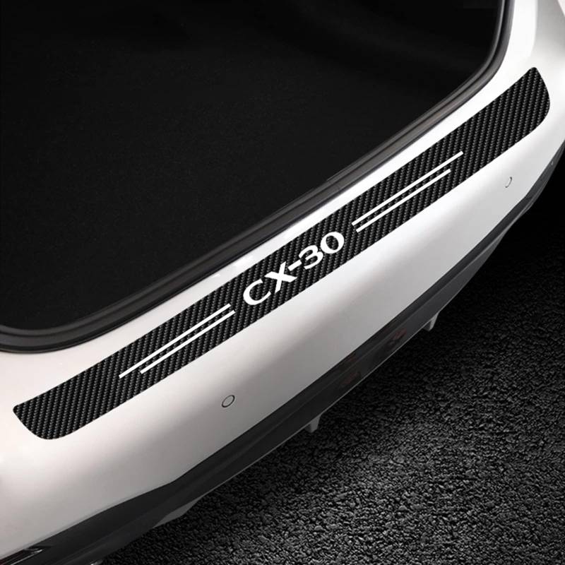 Carbon Fiber Auto Stamm Hinten Stoßstange Aufkleber Schutz Platte Schutz Für Mazda CX30 CX-30 2022 2021 2020 von ZhMG63