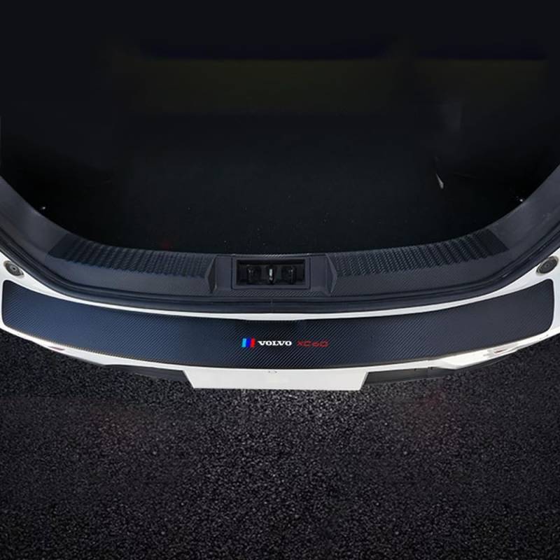 Carbon Fiber Auto Stamm Hinten Stoßstange Aufkleber Schutz Platte Schutz Für Volvo XC60 2 (II) 246 I 2017-2024 von ZhMG63