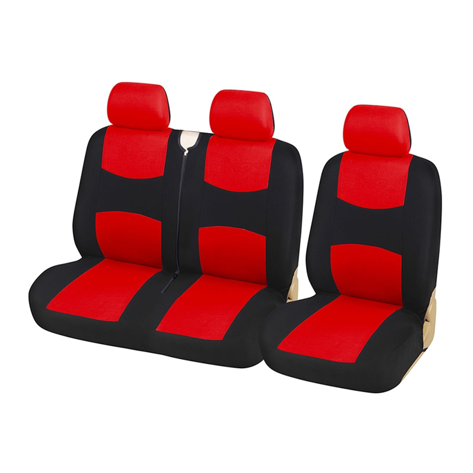 ZhanNuoBHd Sitzbezüge Auto Set Universal 1 + 2 Auto Sitz Abdeckung Schutz Für LKW Innen Zubehör Für Vw Für Transporter Für T4 Autositzauflage(RED) von ZhanNuoBHd