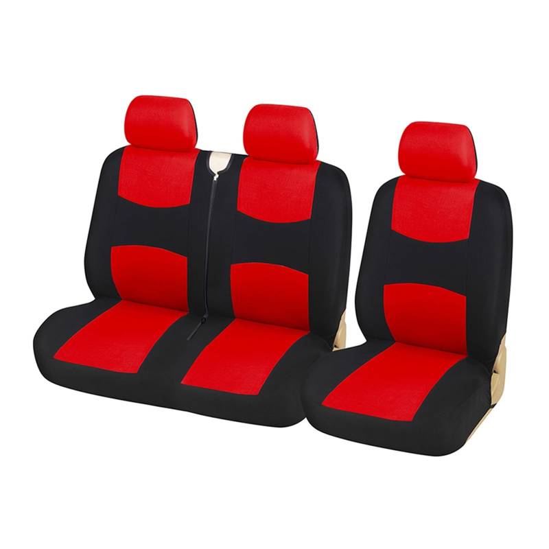 ZhanNuoBHd Sitzbezüge Auto Set Universal 1 + 2 Auto Sitz Abdeckung Schutz Für LKW Innen Zubehör Für Vw Für Transporter Für T4 Autositzauflage(RED) von ZhanNuoBHd