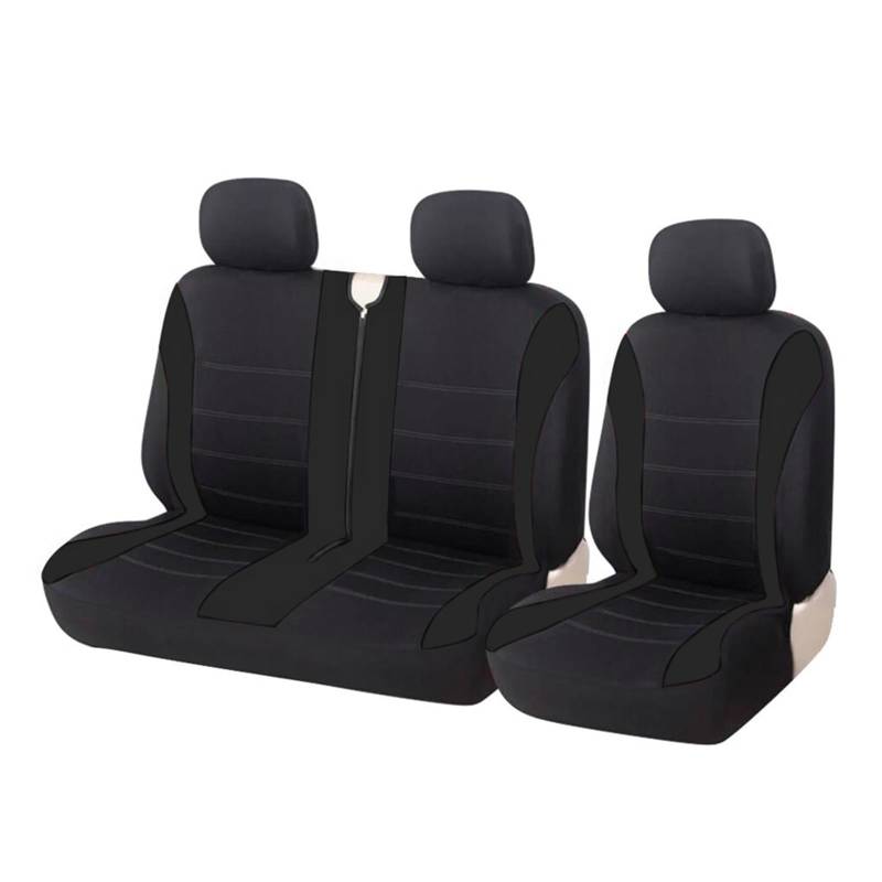 ZhanNuoBHd Sitzbezüge Auto Set Universal 1 + 2 Auto Sitz Abdeckung Schutzhülle Für LKW Innen Zubehör Für Citroen Für Jumpy 2016 Autositzauflage(Black) von ZhanNuoBHd