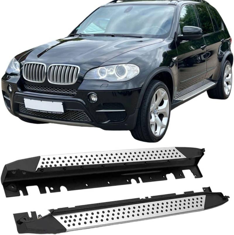 Seitenschweller Trittbretter Schweller für BMW X5 E70 2007-2012 2013,1 Satz seitentrittleistenpedale Schwellerrohre, Trittbretter Autozubehör Seitenschweller Kit von ZhangJW