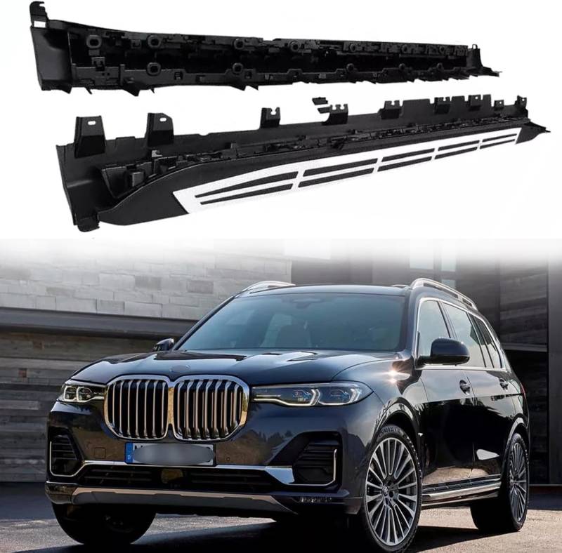 Seitenschweller Trittbretter Schweller für BMW X7 G07 2019-2023 2024,1 Satz seitentrittleistenpedale Schwellerrohre, Trittbretter Autozubehör Seitenschweller Kit von ZhangJW