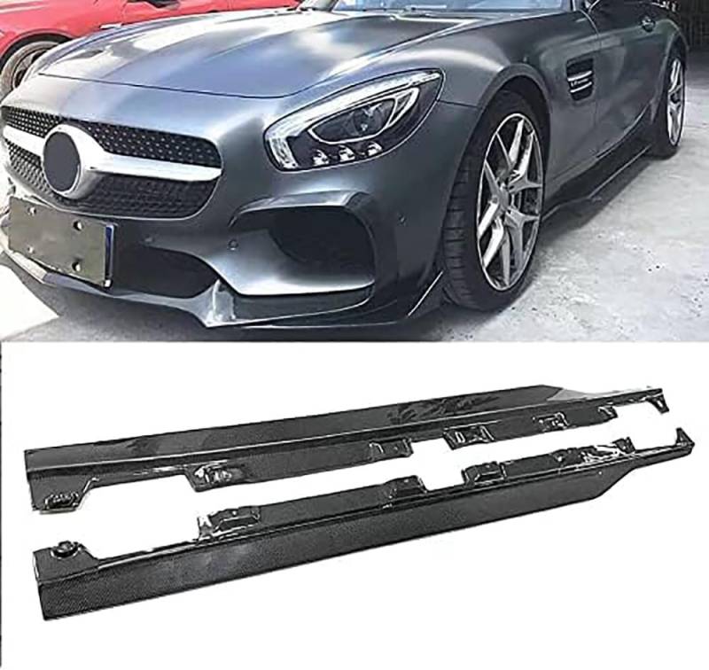 Seitenschweller Trittbretter Schweller für Benz AMG GT S Base Coupe 2-Door 2016 2017,1 Satz seitentrittleistenpedale Schwellerrohre, Trittbretter Autozubehör Seitenschweller Kit von ZhangJW