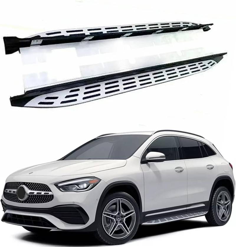 Seitenschweller Trittbretter Schweller für Benz GLA H247 2020-2024,1 Satz seitentrittleistenpedale Schwellerrohre, Trittbretter Autozubehör Seitenschweller Kit von ZhangJW