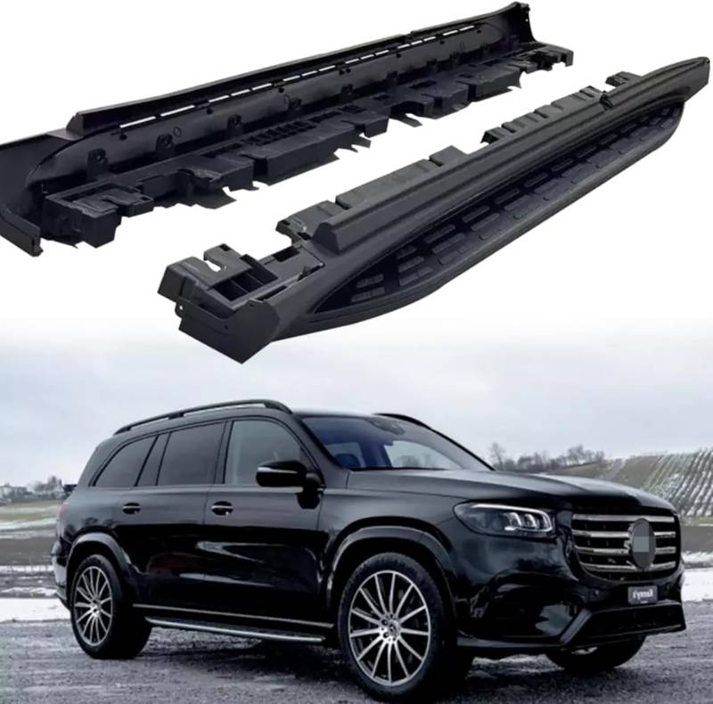 Seitenschweller Trittbretter Schweller für Benz GLS X167 2020-2024,1 Satz seitentrittleistenpedale Schwellerrohre, Trittbretter Autozubehör Seitenschweller Kit von ZhangJW