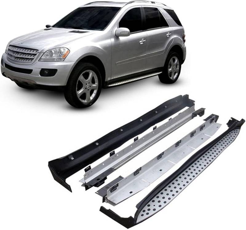 Seitenschweller Trittbretter Schweller für Benz ML W164 2006-2011,1 Satz seitentrittleistenpedale Schwellerrohre, Trittbretter Autozubehör Seitenschweller Kit von ZhangJW