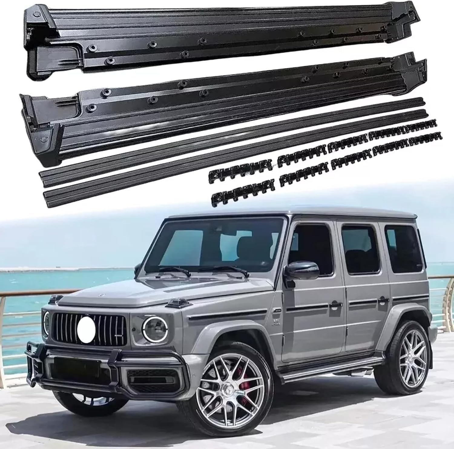 Seitenschweller Trittbretter Schweller für Benz W463 Classe G G500 G550 2019-2024,1 Satz seitentrittleistenpedale Schwellerrohre, Trittbretter Autozubehör Seitenschweller Kit Seitenschweller Trittbretter Schweller für Benz W463 Classe G G500 G550 2019-2024,1 Satz seitentrittleistenpedale Schwellerrohre, Trittbretter Autozubehör Seitenschweller Kit von ZhangJW