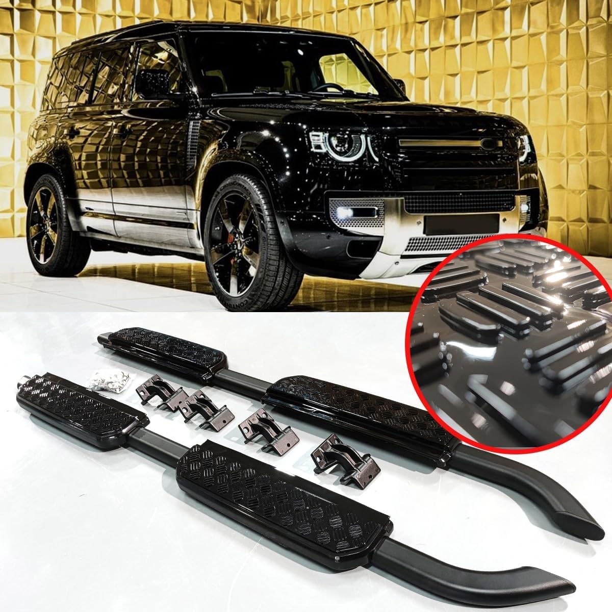 Seitenschweller Trittbretter Schweller für Land Rover Defender 110 130 2020-2025 L663 4Door,1 Satz seitentrittleistenpedale Schwellerrohre, Trittbretter Autozubehör Seitenschweller Kit Seitenschweller Trittbretter Schweller für Land Rover Defender 110 130 2020-2025 L663 4Door,1 Satz seitentrittleistenpedale Schwellerrohre, Trittbretter Autozubehör Seitenschweller Kit von ZhangJW