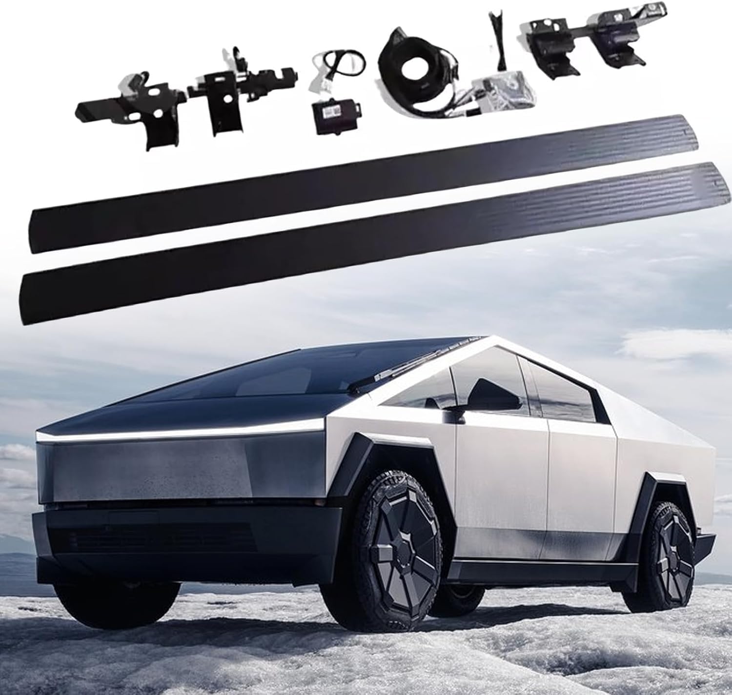 Seitenschweller Trittbretter Schweller für Tesla Cybertruck 2024-2025,1 Satz seitentrittleistenpedale Schwellerrohre, Trittbretter Autozubehör Seitenschweller Kit Seitenschweller Trittbretter Schweller für Tesla Cybertruck 2024-2025,1 Satz seitentrittleistenpedale Schwellerrohre, Trittbretter Autozubehör Seitenschweller Kit von ZhangJW