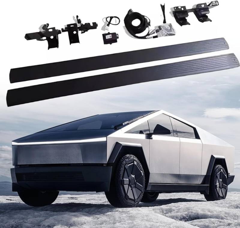 Seitenschweller Trittbretter Schweller für Tesla Cybertruck 2024-2025,1 Satz seitentrittleistenpedale Schwellerrohre, Trittbretter Autozubehör Seitenschweller Kit von ZhangJW