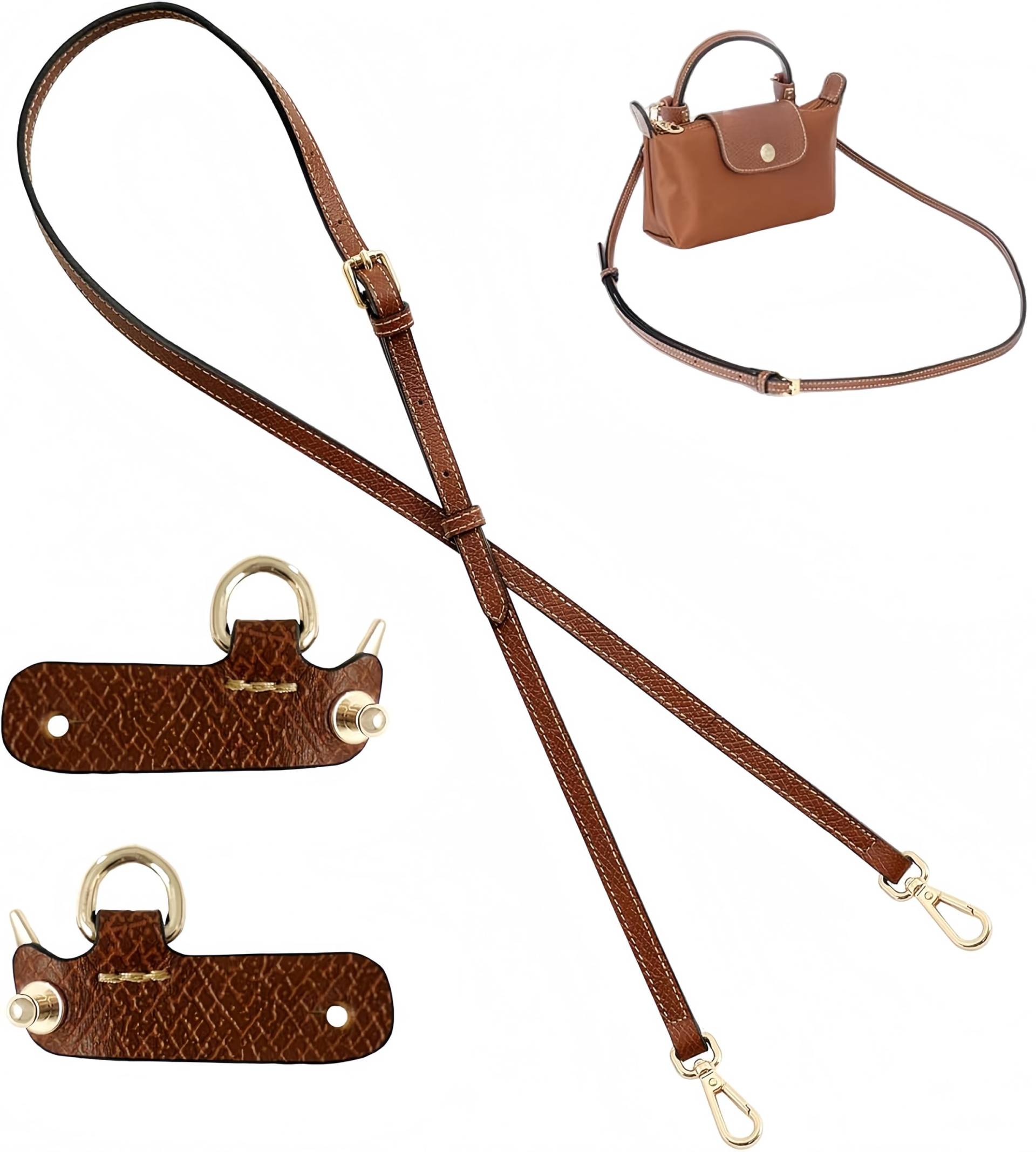 Zhenghebuy Lederriemen Taschengurt,Einstellbarer Schulterriemen aus Leder für Minitaschen,Schultergurt für Taschen Handtasche Damen,Ersatzriemen aus Leder Handtaschen DIY Zubehör(Brown) von Zhenghebuy