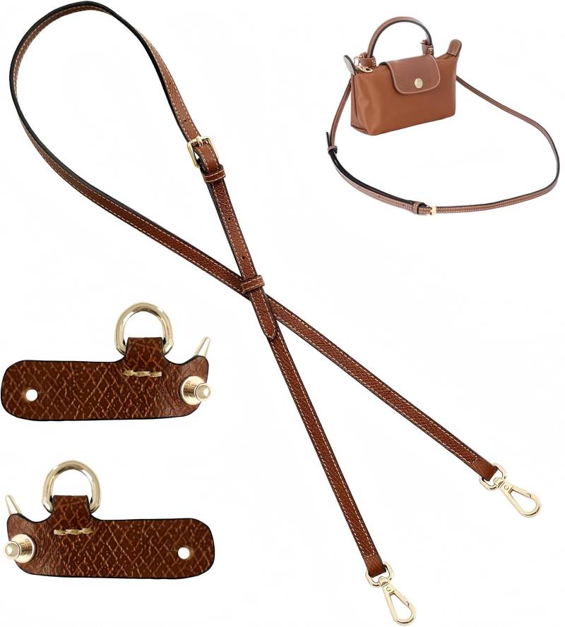 Zhenghebuy Lederriemen Taschengurt,Einstellbarer Schulterriemen aus Leder für Minitaschen,Schultergurt für Taschen Handtasche Damen,Ersatzriemen aus Leder Handtaschen DIY Zubehör(Brown) von Zhenghebuy